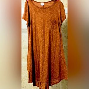 Lularoe Carly High Low Swing Dress Sz XL (18-beyond) Brown hughes heathered
